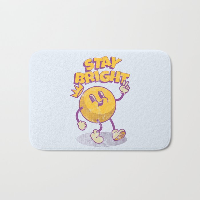 Stay Bright | Cartoon Sun Advice | Positive Vibes Bath Mat