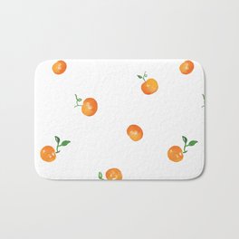 Clementines Watercolor Painting Bath Mat