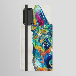 Colorful German Shepherd Dog Art By Sharon Cummings Android Wallet Case