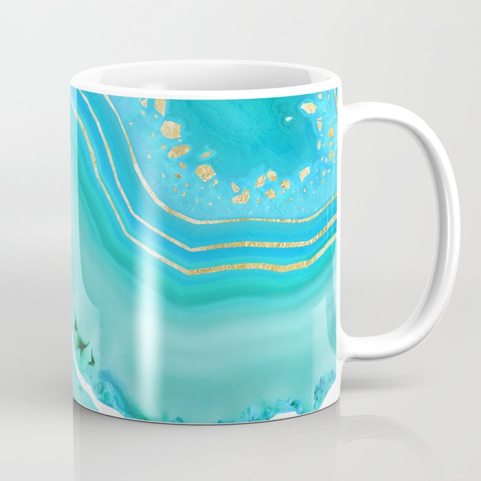 Soft Aqua Marine Gold Agate Glam #1 #gem #decor #art # ...