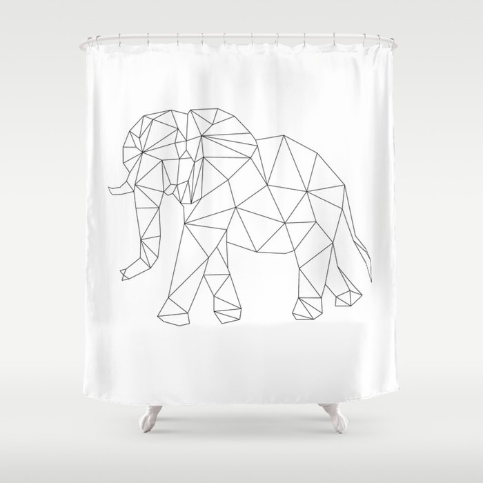 Geometric Elephant Shower Curtain By, Elephant Print Shower Curtain