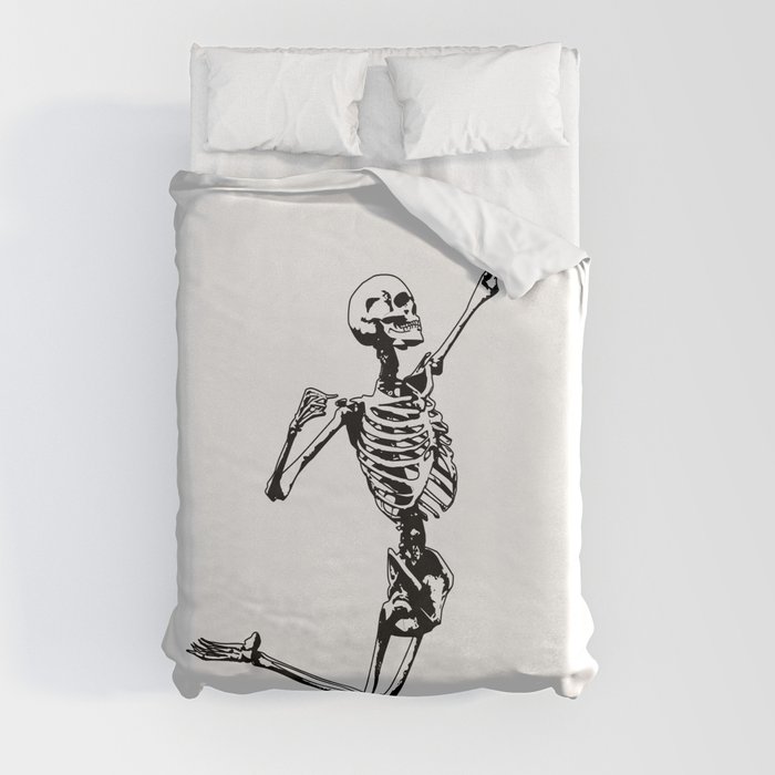 Jumping Skeleton Duvet Cover