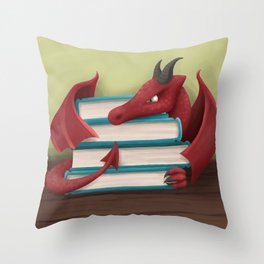 Book Wyrm Throw Pillow