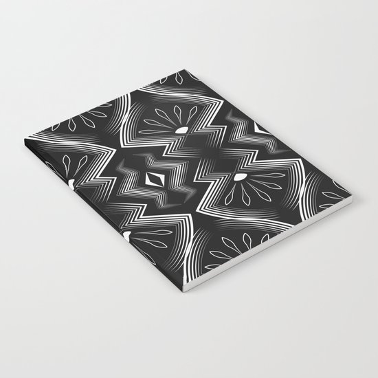 Art Deco . Black and white pattern ."Constance ". Notebook