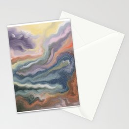 Soul Stationery Cards | Flowing, Painting, Green, Orange, Red, Watercolor, Original, Spiritual, Digital, Pink 