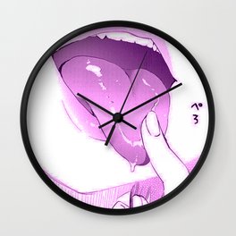 Sexy anime aesthetic - naughty tongue Wall Clock