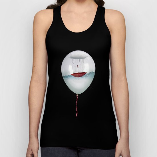 embracing the rain in a bubble Unisex Tank Top