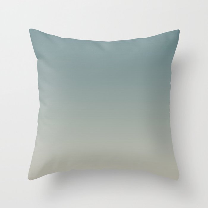 Cool Tropical Blue-Green Tan Gradient Blend 2021 Color of the Year Aegean Teal and Winterwood Throw Pillow