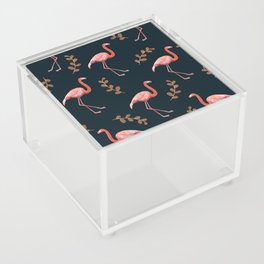 Navy Flamingos Acrylic Box