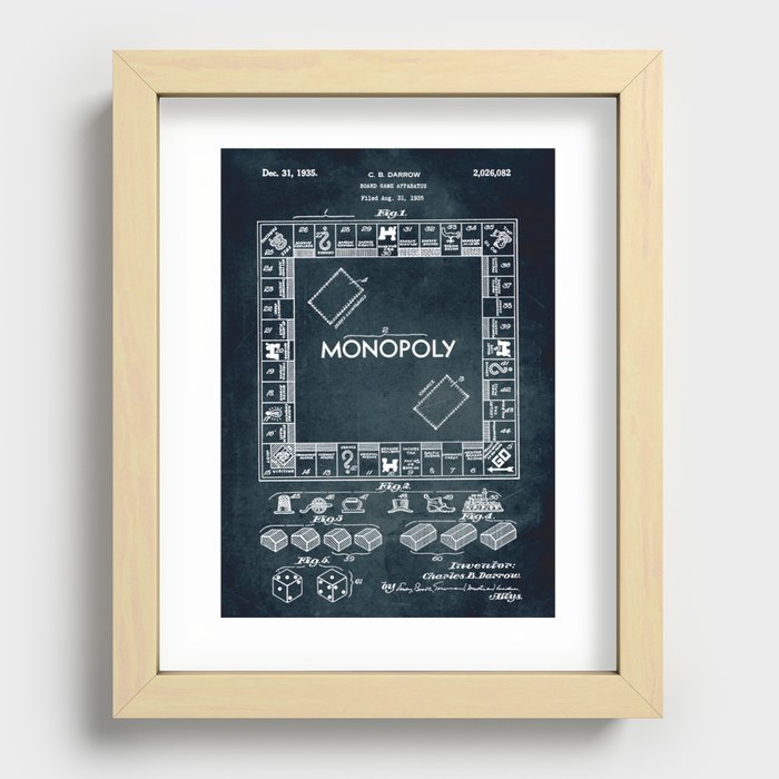 1935 - Board game apparatus (Monopoly) Recessed Framed Print