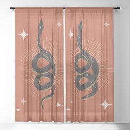 Slither - Terra Cotta Sheer Curtain