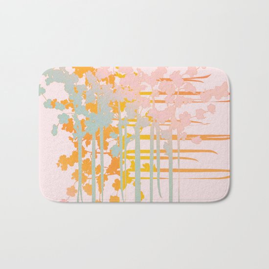rainbow floral Bath Mat