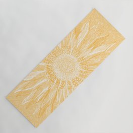 Mandala, Sunflower Prints, Yellow Yoga Mat