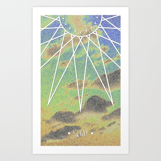 Solarized Burst Art Print