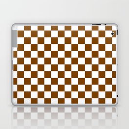 White and Chocolate Brown Checkerboard Laptop & iPad Skin