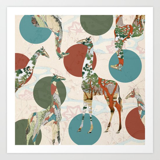 Giraffe Polka Art Print