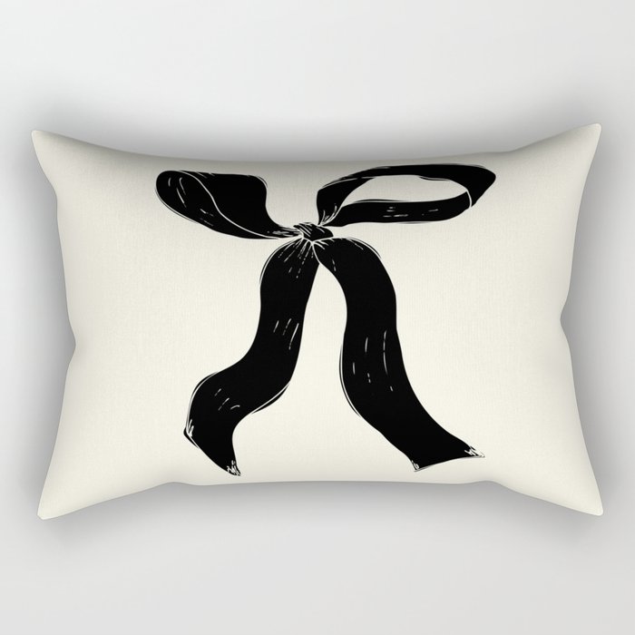 Black bow Rectangular Pillow