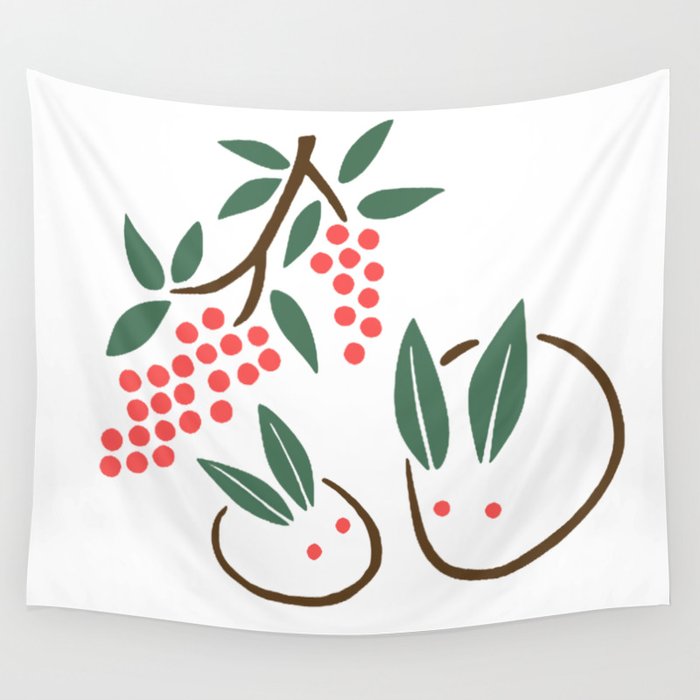 Cute bunny couple Wall Tapestry