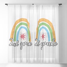 2nd Grade Rainbow Sheer Curtain