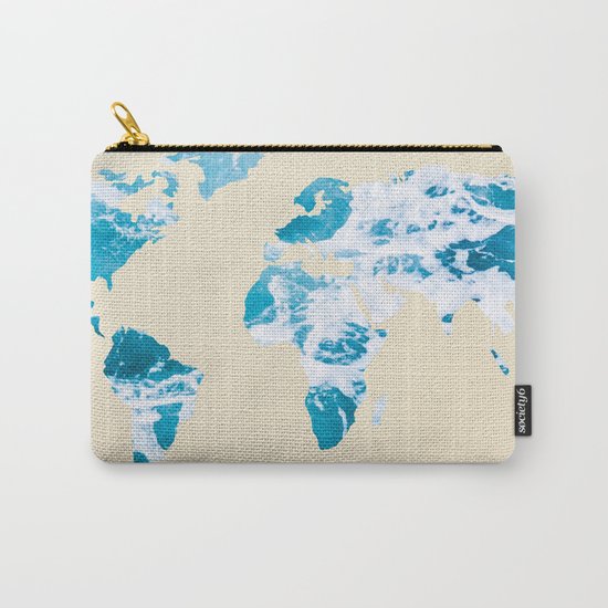 Ocean World Map Sea and Sand Carry-All Pouch