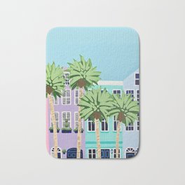 Rainbow Row Bath Mat | Trees, Purple, Colorful, Street, Historic, Charleston, Architecture, Color, Palmtree, Rainbowrow 