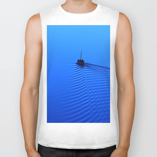 Vibrant Sailing to the Blues Biker Tank