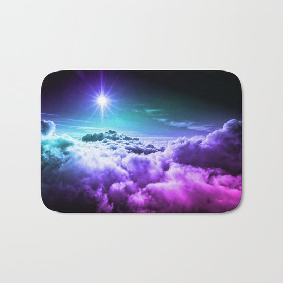 Cool Tone Ombre Clouds Bath Mat