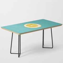 Citron - Lemon on Turquoise Art Design Pattern Coffee Table