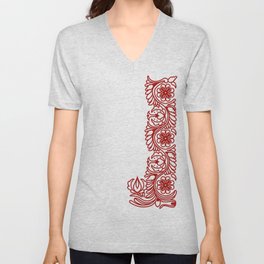 HUNGARIAN EMBROIDERY V Neck T Shirt