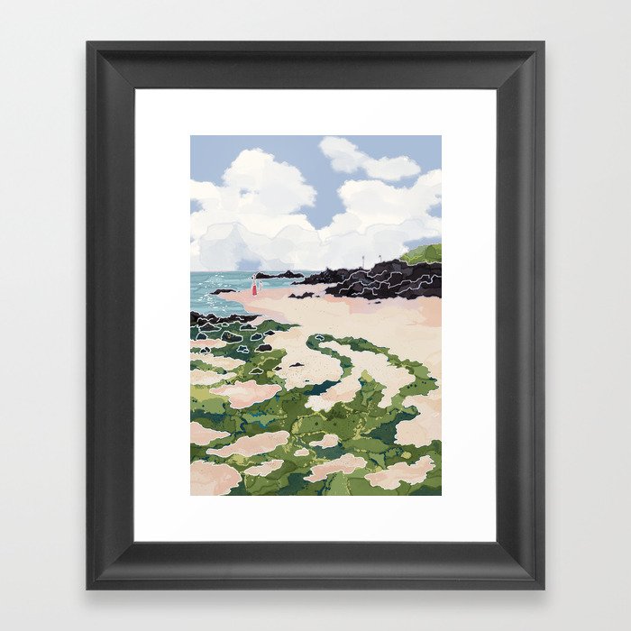 Jeju beach Framed Art Print