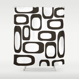 Mid Century Modern Shapes Black And White #society6 #buyart Shower Curtain