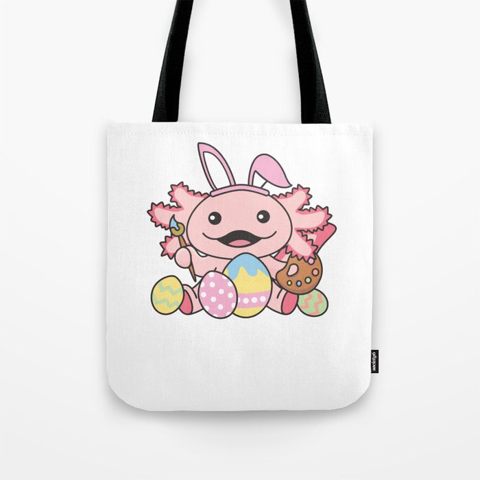 Cute Axolotl Easter With Easter Eggs As Easter Tote Bag