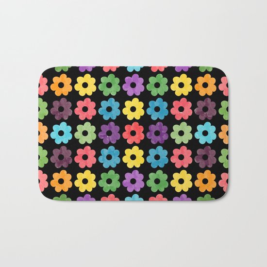 Colorful Floral Pattern V Bath Mat