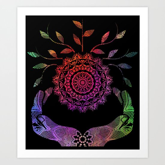 Rainbow Soul-Seed Mandala Art Print