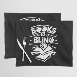 Books And Bling Cute Girly Kids Illustration Placemat