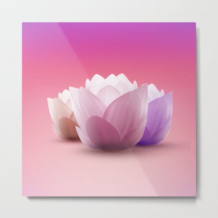 Elegant Gentle  Rose Lotus / Lily flower Metal Print