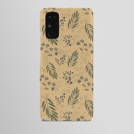 crayon leaf pattern yellow Android Case