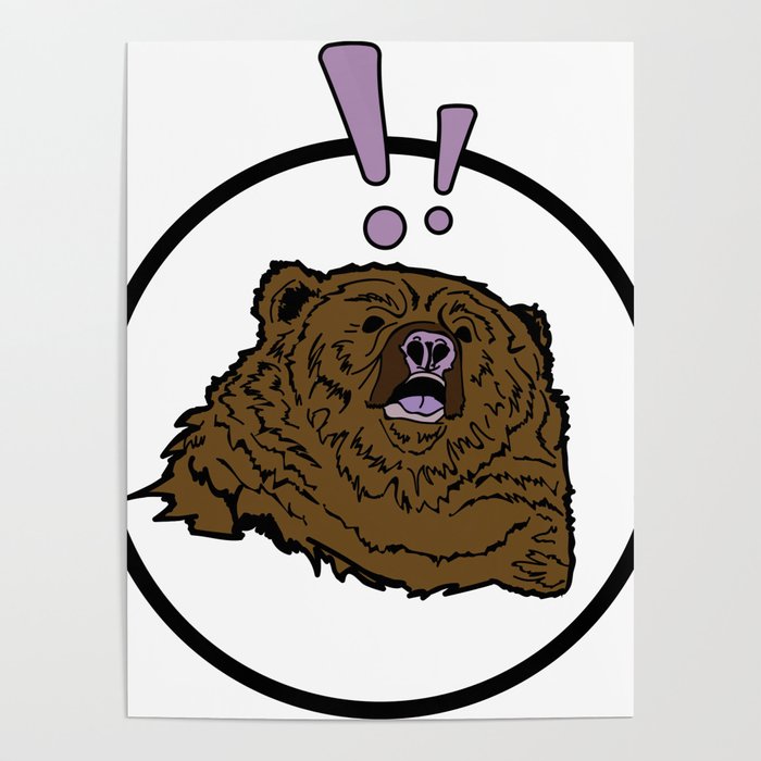 The Startled Bear (In Hoop) Poster