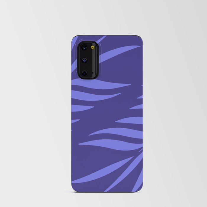 Mid century modern styled palm leaves art - Purple shades Android Card Case
