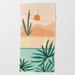 Southwest Poolside Desert Landscape Series Beach Towel