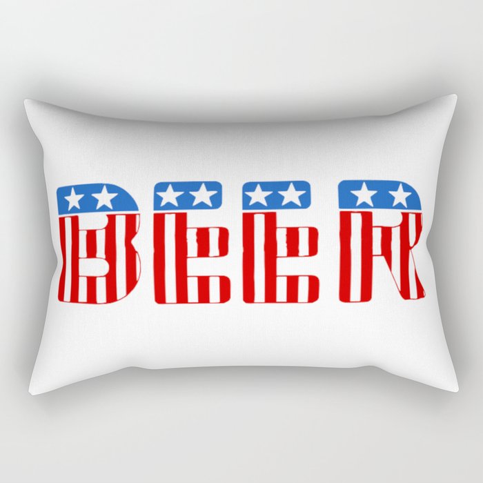 Usa Beer Text Stars And Stripes beer Rectangular Pillow