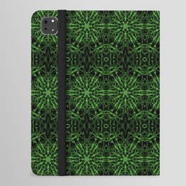 Liquid Light Series 11 ~ Green Abstract Fractal Pattern iPad Folio Case