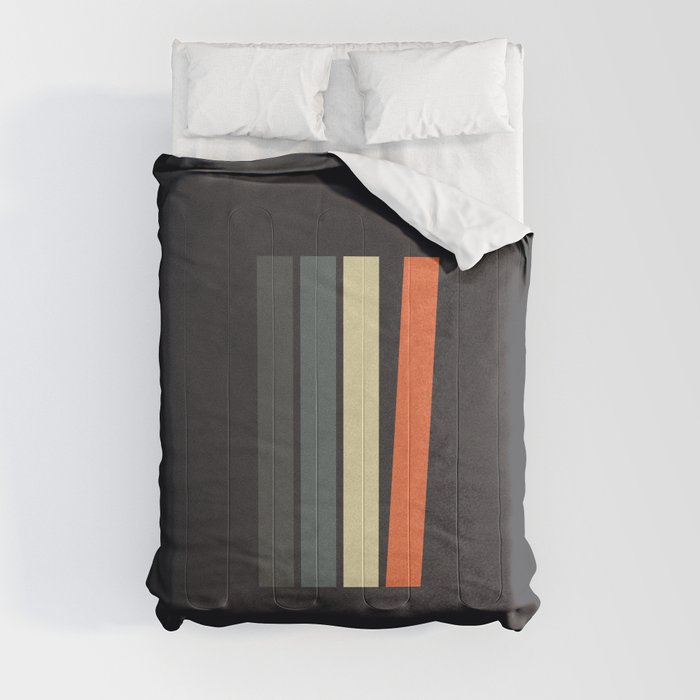 Minimal Dark Graphic Design Art - Abaia Comforter