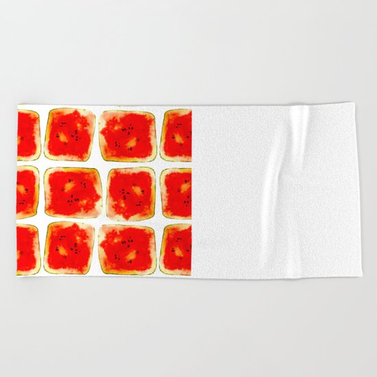 Watermelon cubism Beach Towel