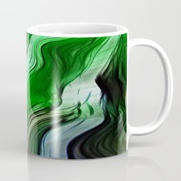Liquid Grass Coffee Mug | Bright, Colorful, Green, Art, Decor, Digital, Abstract, Vibrant, Creative, Mixed Media 