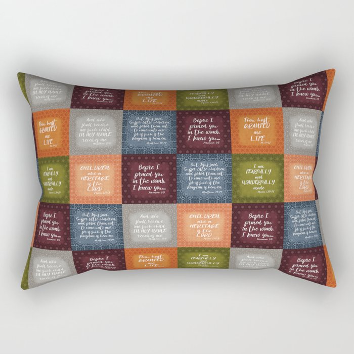 Baby Bible Verse Quilt Rectangular Pillow