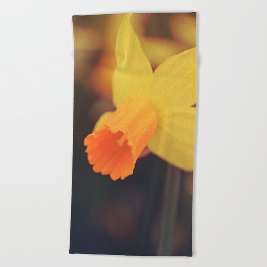 Yellow Narcissus Beach Towel
