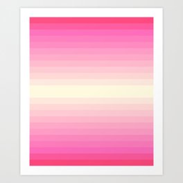 Pink Cream Ombré Gradient Stripes  Art Print