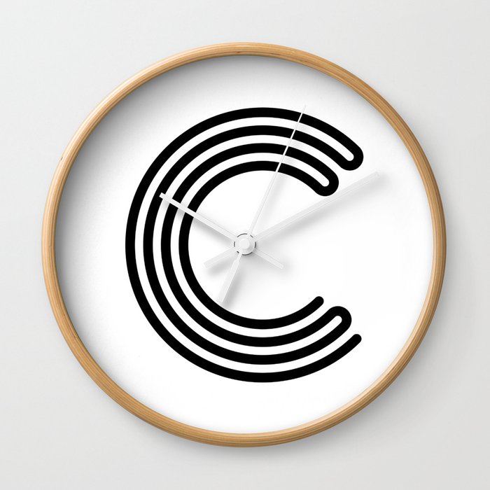 Letter C Wall Clock By Typogram Society6
