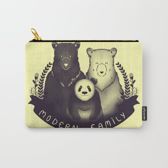 Modern Bear Family (Yellow) Carry-All Pouch
